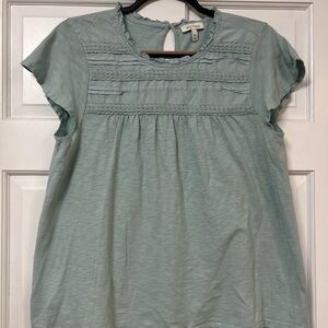 Ella Moss Light Sage Green Short Sleeve Blouse